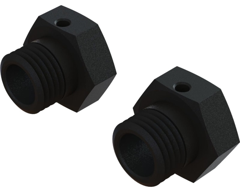 Aluminum Wheel Hex 17mm 16.5mm Thick Black 2