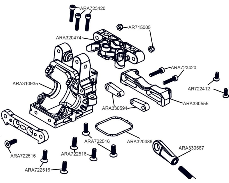 Aluminum Upper Arm Mount Steering Brace Arrma 1/5