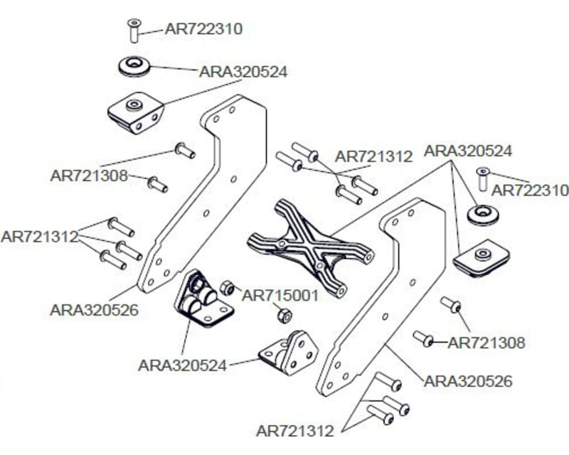 Aluminum Lower Diffuses Wing mount 1/7 Limitless