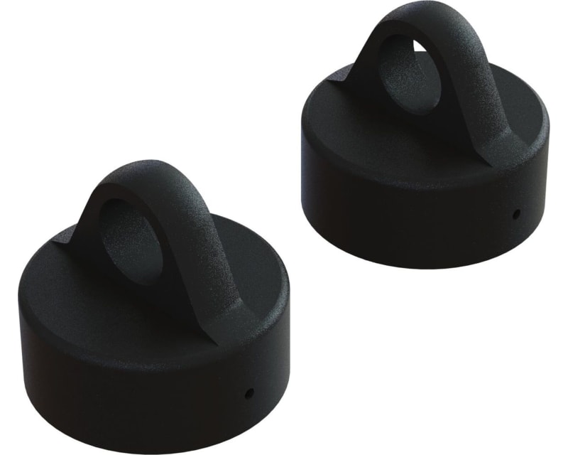 Aluminum Shock Cap Black (2) for 1:8 4x4 TLR Tuned Typhon