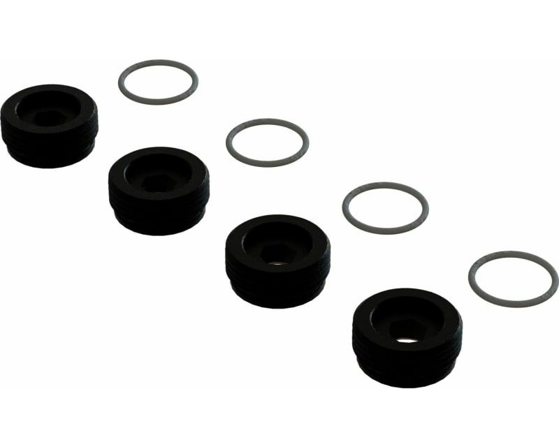 Aluminum Front Hub Nut Black Inc. O-Rings 4