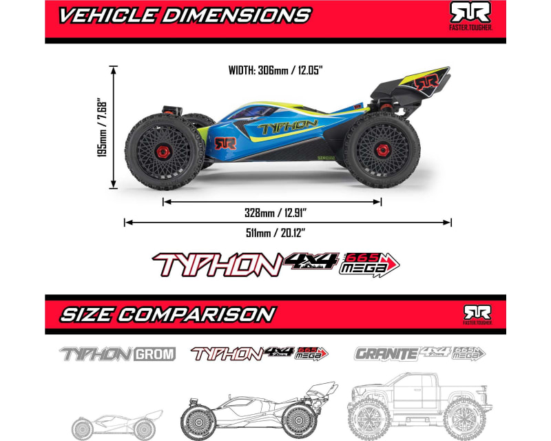 1/8 TYPHON 4X4 RTR Brushed Buggy Red