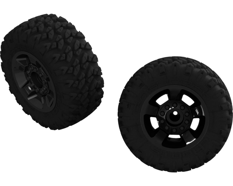 Dboots Ragnarok Mt Tire Set Glued Black Wheels 14mm (2) photo