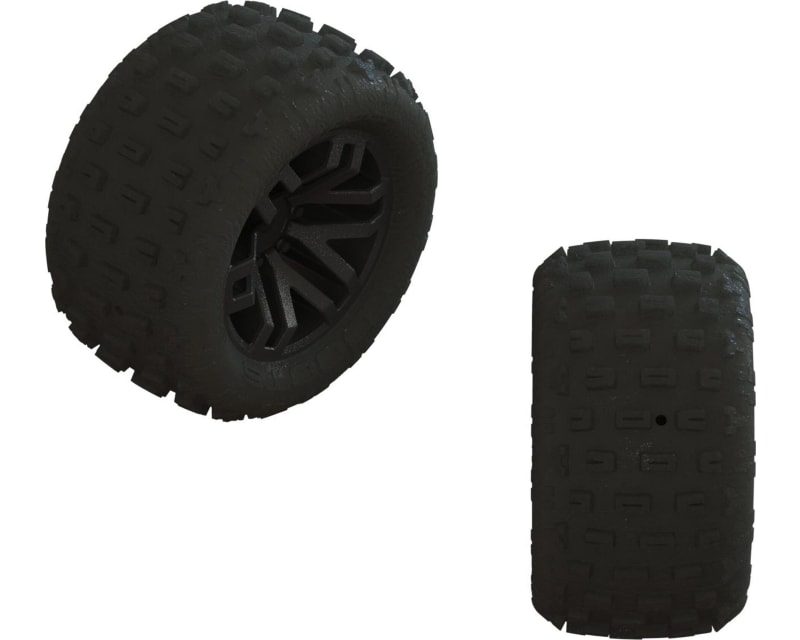 dBoots 'FORTRESS' Tire Set Glued Black 2 Pairs