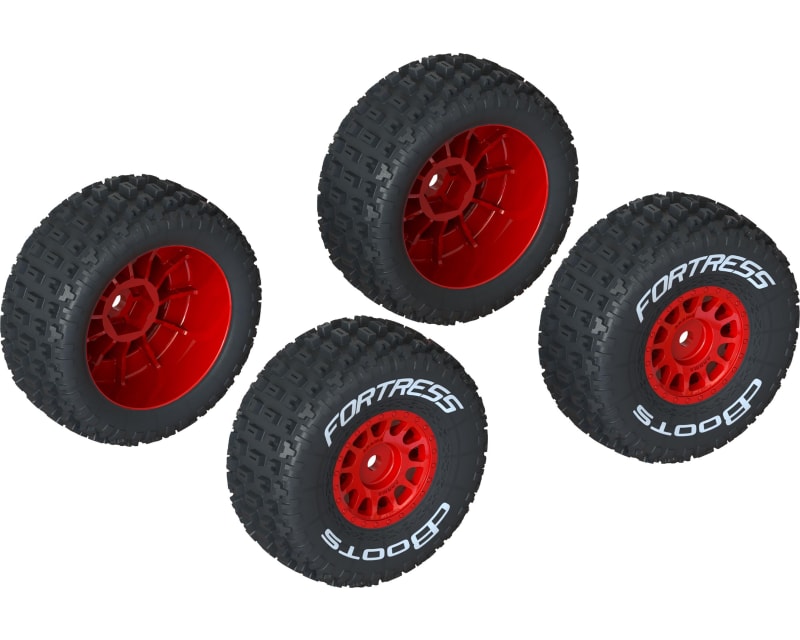 dBoots 'FORTRESS' Tire Set Glued Red 2 Pairs