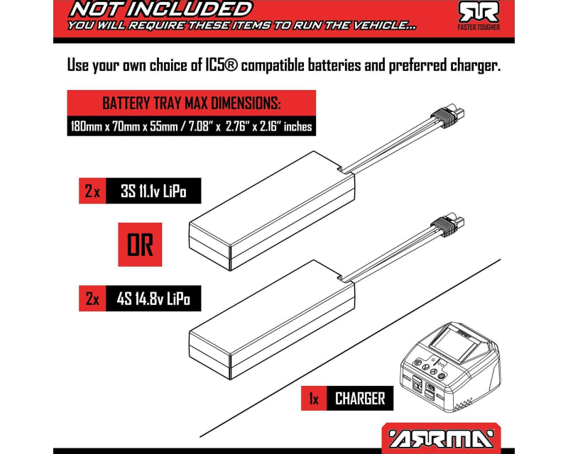 1/7 Limitless 120 8s Blx Speed Machine RTR W Avc Red/Black