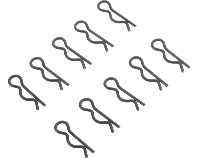 Black Body Clips 26.6mm long 1.6mm wire (10)