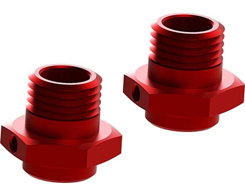 Wheel Hex Aluminum 17mm (16.5mm Thick) Red (2)