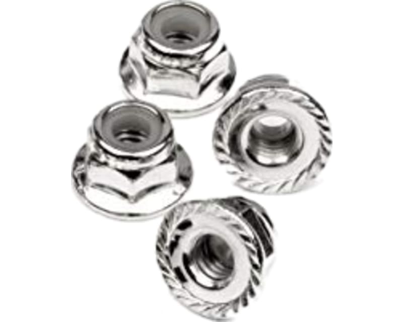 AR708008 Flanged Nyloc Locknut 4mm Silver 4