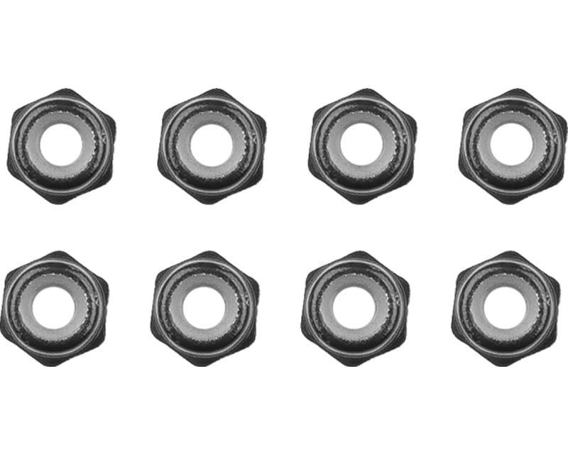 M2 Locknuts Black Aluminum (8pcs)