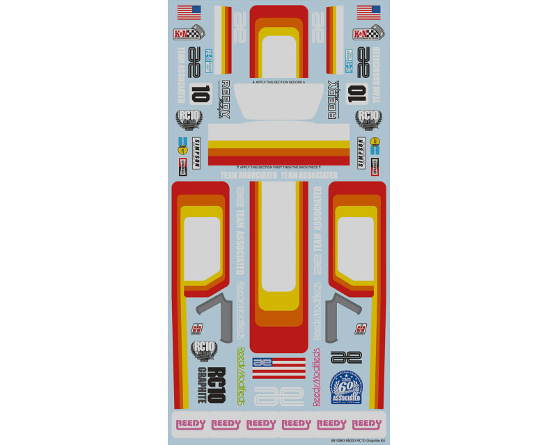 RC10 Graphite Kit Decal Sheet