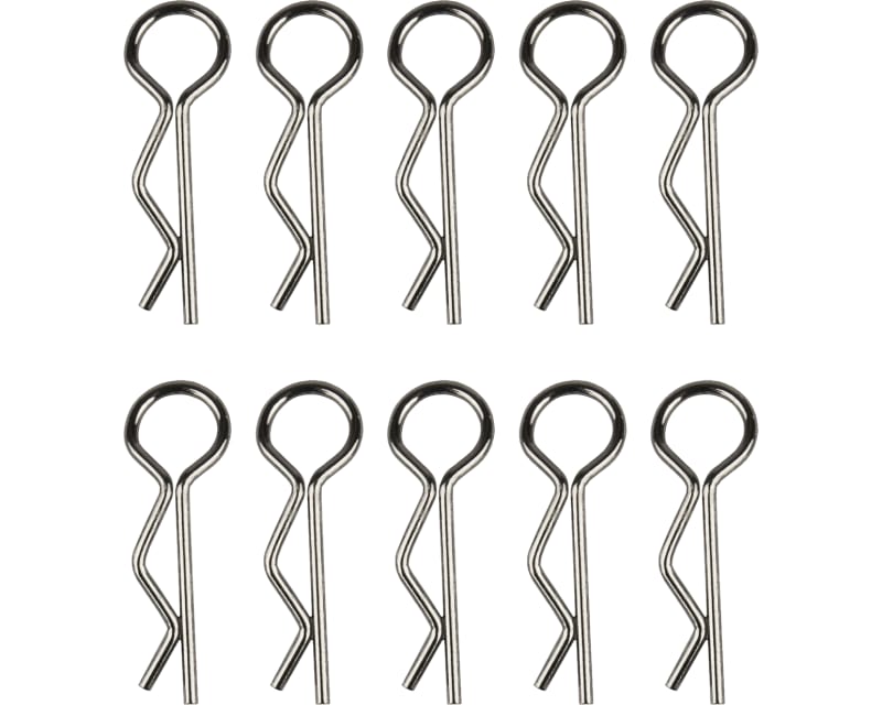 Silver bent Body Clips 23mm long .93mm wire (10)