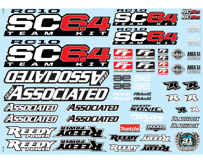 RC10SC6.4 Decal Sheet