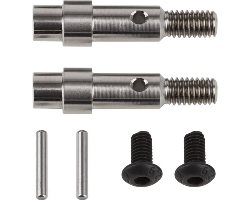 RC10B6 FT Hex Adapter Front Axles titanium