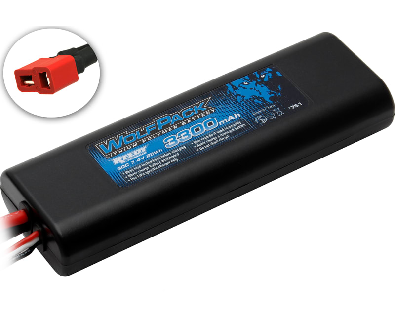 Wolfpack Lipo 2s 7.4v 3300mah 30c T-plug style connector photo