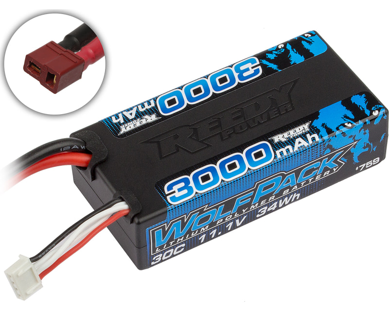 Tap to zoom Wolfpack LiPo 3000mAh 30C 11.1V Shorty & T-plug