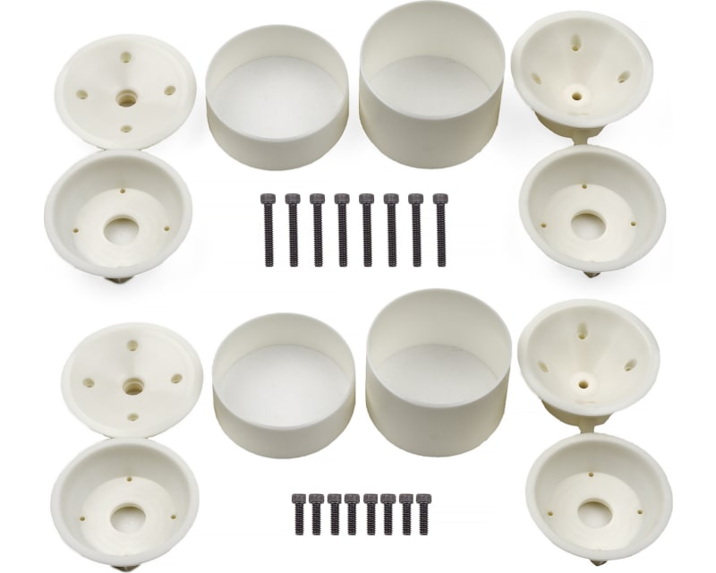 RC10T Wide Rear and Narrow Front Wheels (3-piece) white