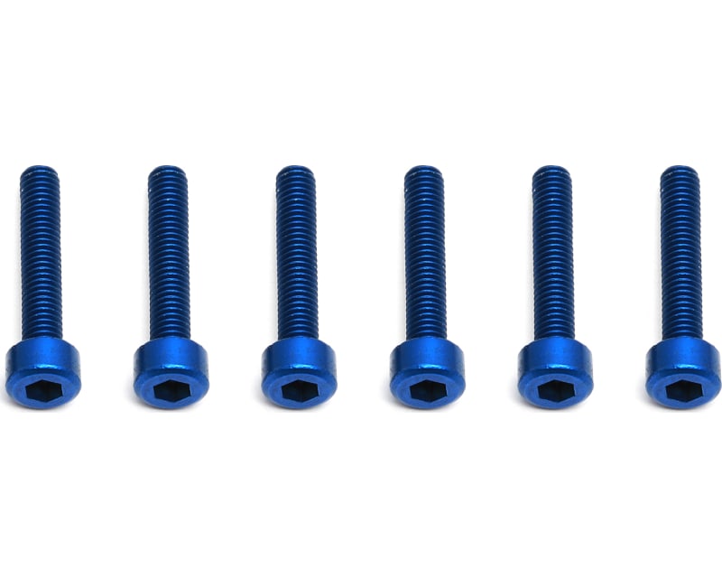 M3x16mm FT Blue Aluminum SHCS Socket Head Cap Screws (6)