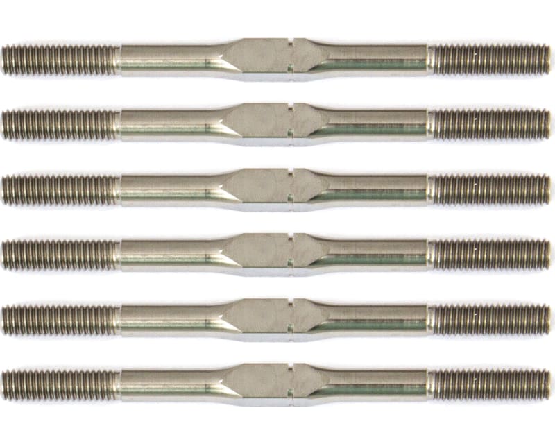 RC10B6.1 FT Titanium Turnbuckle Set 3x48mm (1.875 in) silver