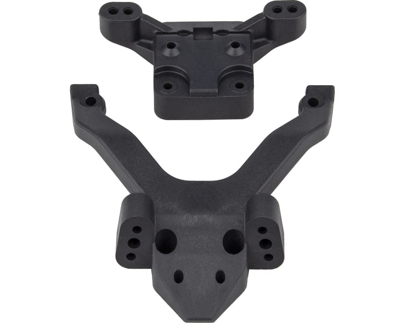 RC10b6.4 Ft Top Plate and Ballstud Mount Carbon