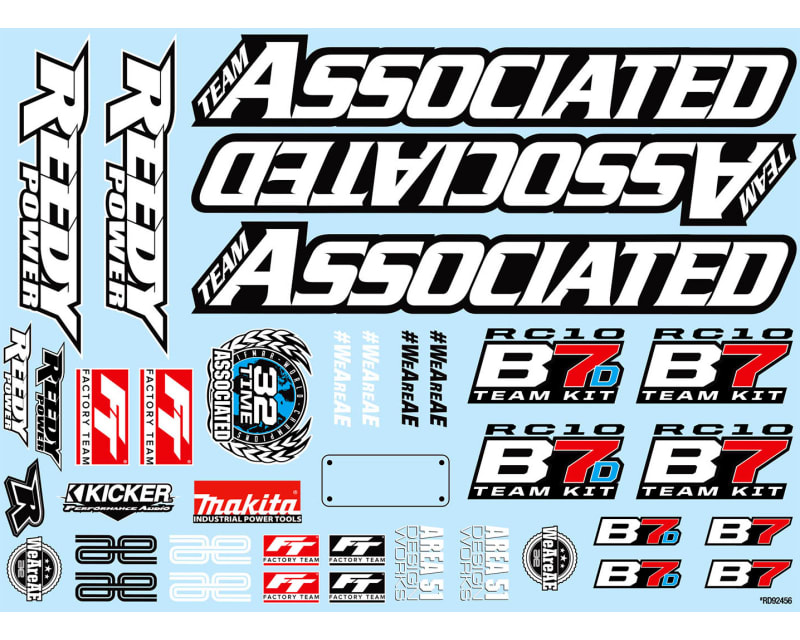 RC10b7 Decal Sheet photo