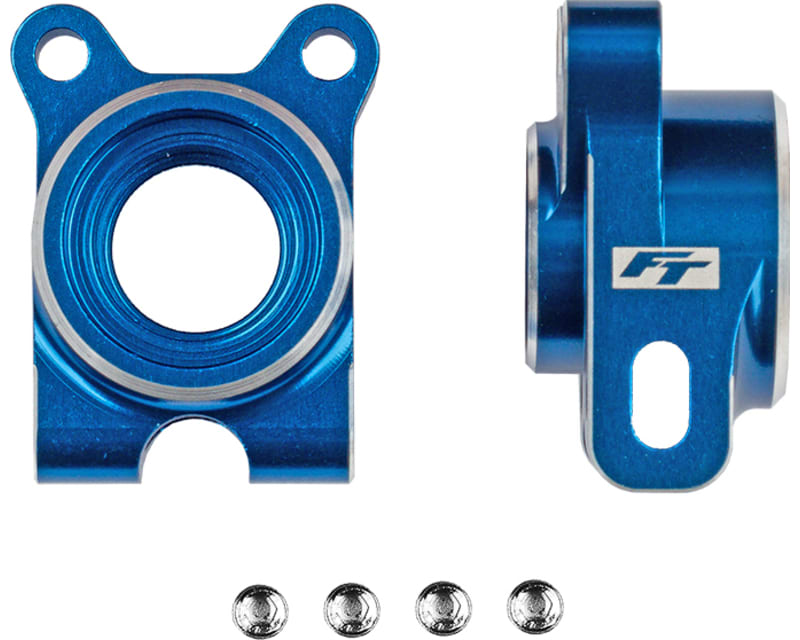 RC10B7 FT Aluminum Rear Hubs -4 Offset Blue