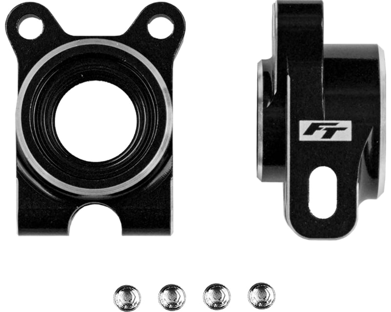 RC10B7 FT Aluminum Rear Hubs -4 Offset Black