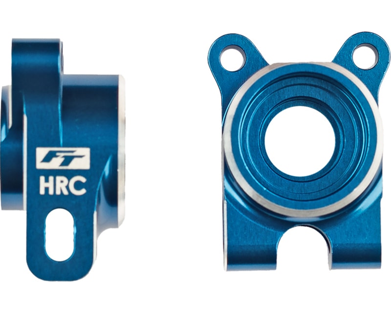 RC10B7 FT Aluminum HRC Rear Hubs -4 Offset Blue