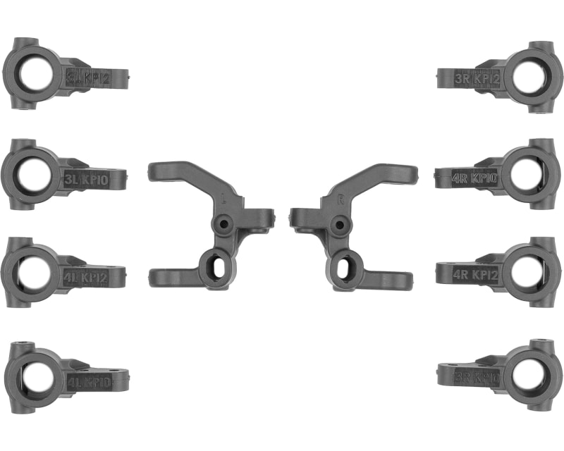 RC10B7.1 FT Caster And Steering Block Set Carbon