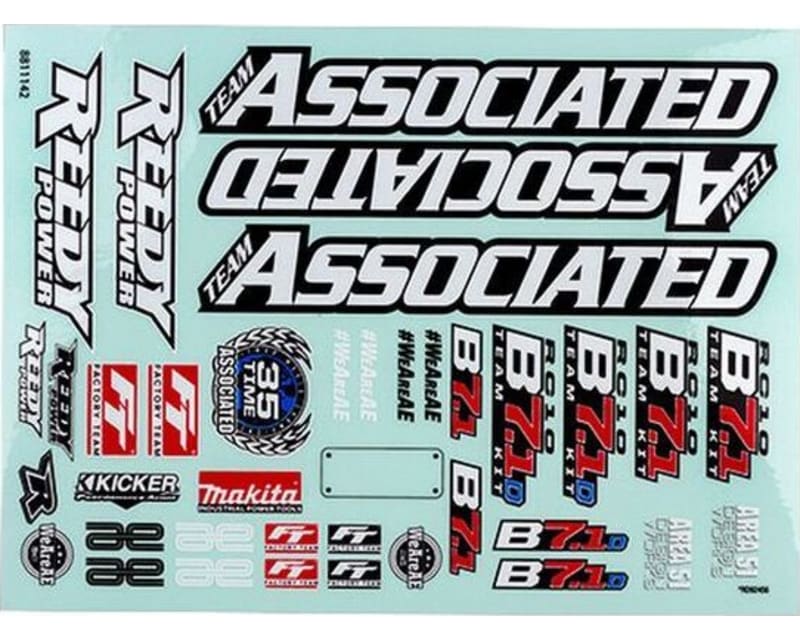 Tap to zoom RC10b7.1 Decal Sheet