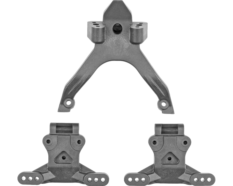 Tap to zoom RC10b7.1 Ft Top Plate and Ballstud Mounts Carbon