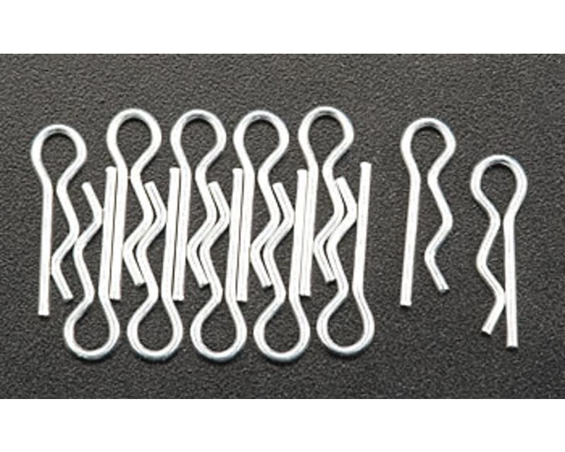 Silver bent Body Clips 17.3mm long 1mm wire (10)