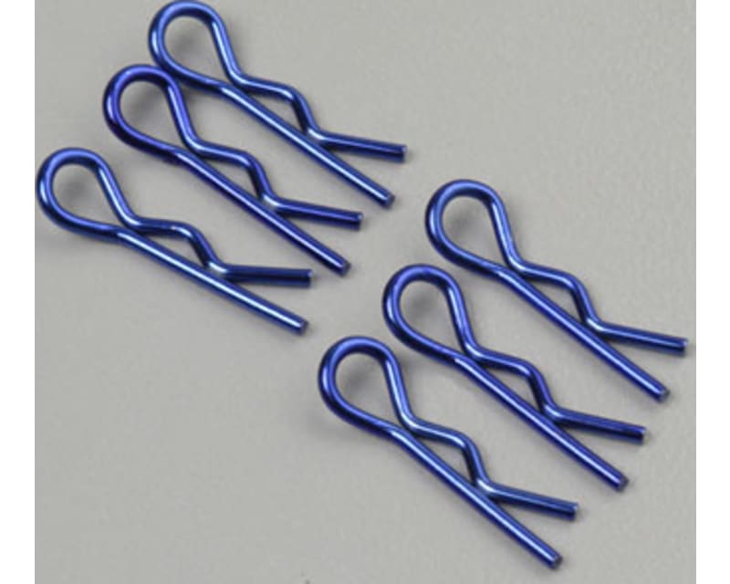 Blue bent Body Clips 22mm long 1mm wire (6)