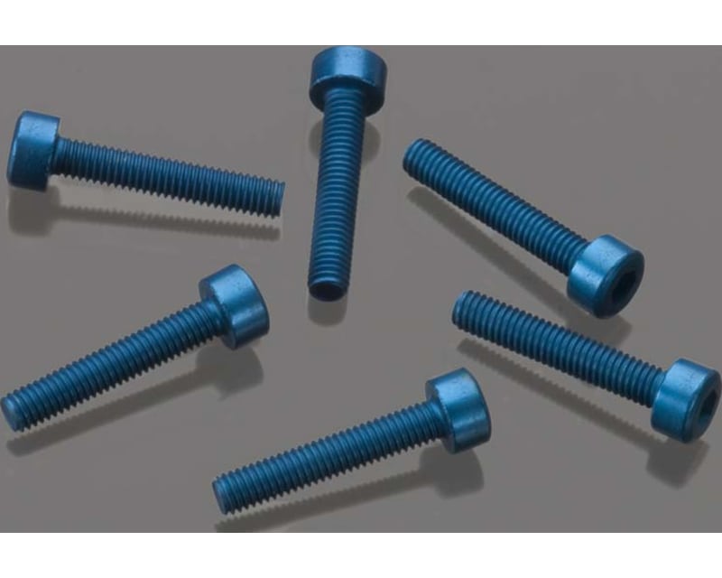 M3x16mm FT Blue Aluminum SHCS Socket Head Cap Screws (6)