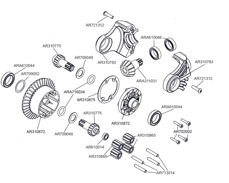 Steel Differential Planetary Gear Arrma 1:10 3S 4S
