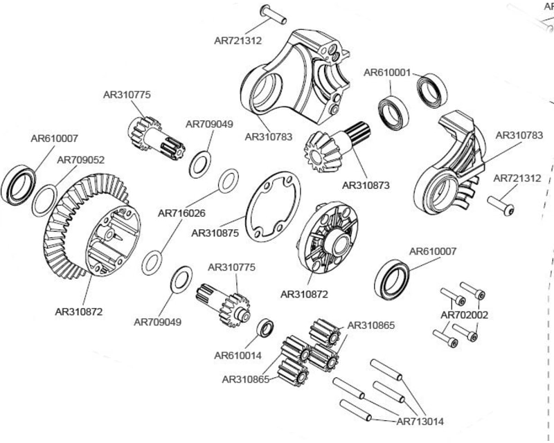 Steel Helical Diff Ring/Pinion - BLX 3S 4S