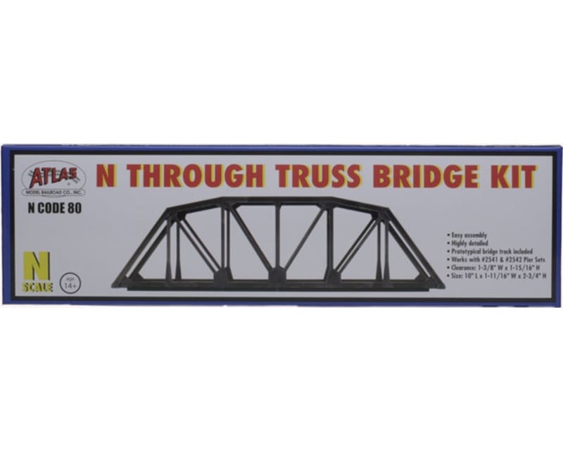 N KIT Code 80 Through Truss Bridge Silver photo
