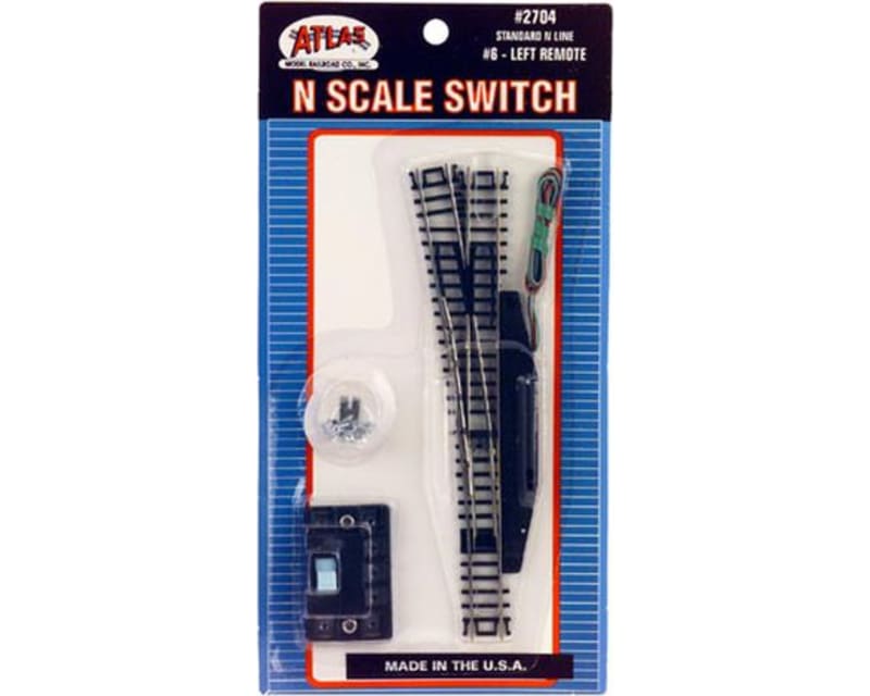 N Code 80 #6 Remote Left-Hand Turnout