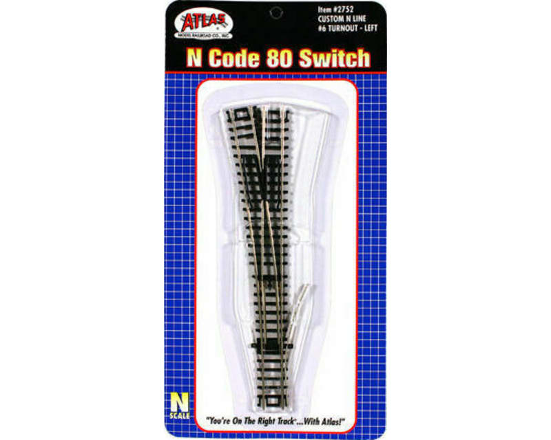 N Code 80 Custom #6 Left-Hand Turnout