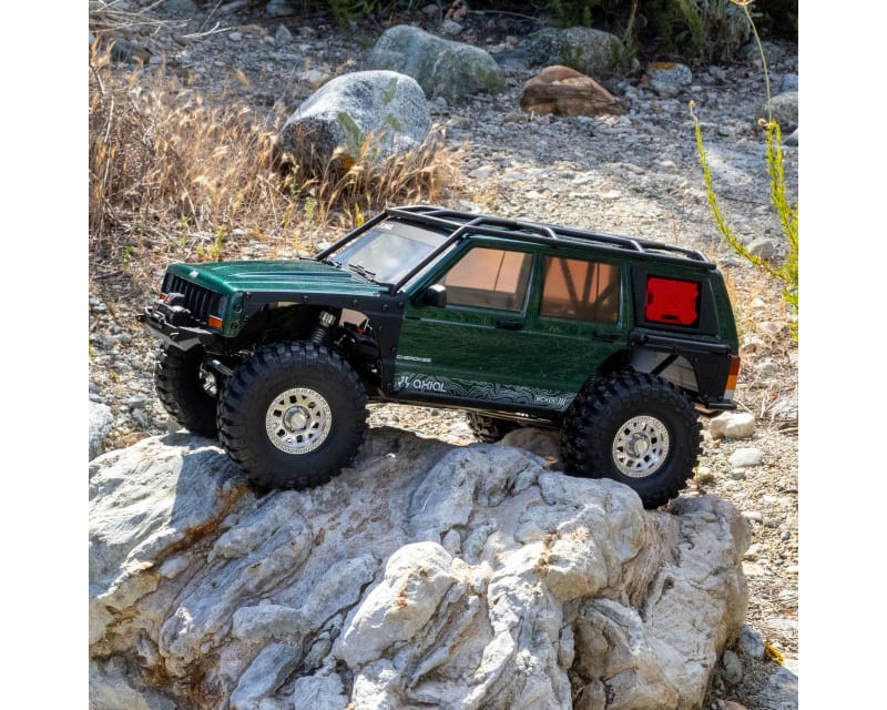Tap to zoom 1/10 SCX10 III Jeep Cherokee XJ 4X4 RTR Brushed Crawler Green