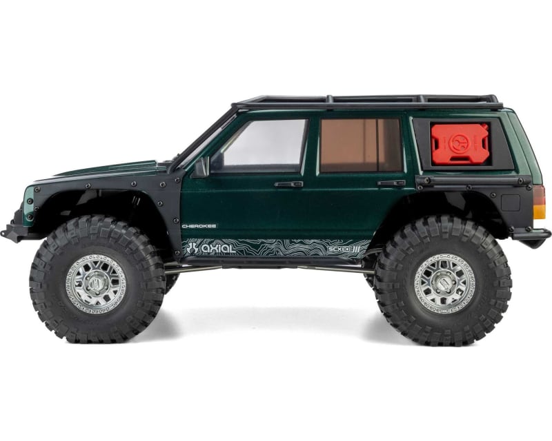 Tap to zoom 1/10 SCX10 III Jeep Cherokee XJ 4X4 RTR Brushed Crawler Green