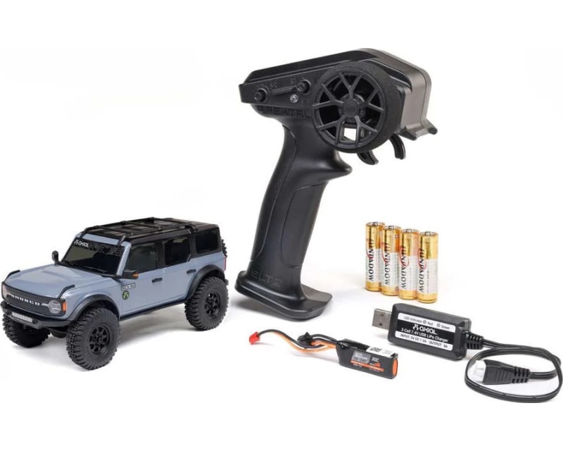 Tap to zoom 1/30 SCX30 Ford Bronco 4X4 RTR Brushed Rock Crawler Battery & Ch