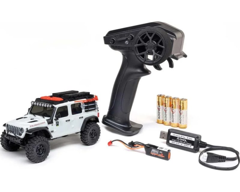 Tap to zoom 1/30 SCX30 Jeep Wrangler JLU 4X4 RTR Brushed Rock Crawler Batter
