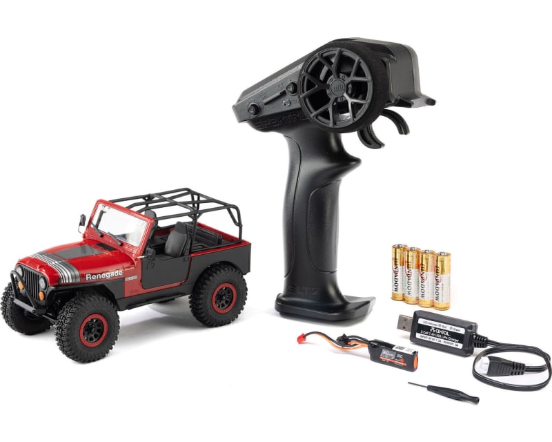 Tap to zoom 1/30 SCX30 Jeep CJ-7 GenRight 4X4 RTR Rock Crawler w/Batt Red