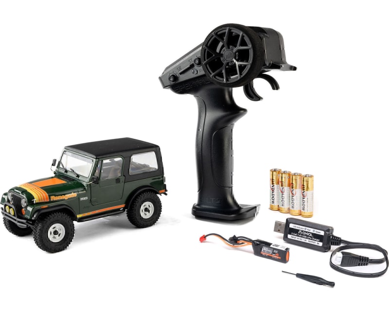 Tap to zoom 1/30 SCX30 Jeep CJ-7 Renegade 4X4 RTR Rock Crawler Green