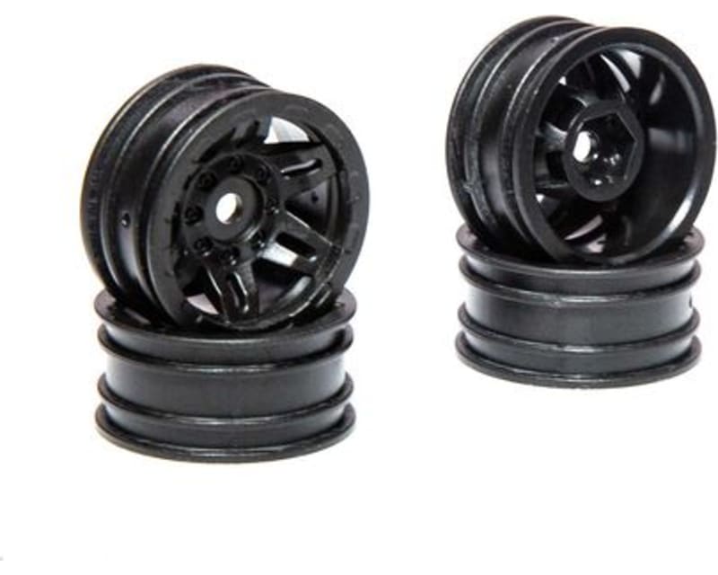 1/24 Axial Rockstar Front/Rear 1.0 7mm Crawler Wheels 4 Black
