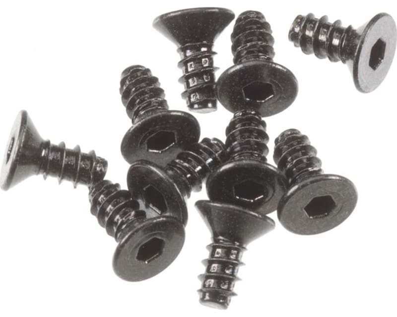 M2.6x6mm Hex Socket Tapping Flat Head (Black) (10pcs)