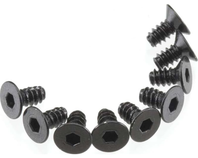 Tap to zoom M3x6mm Hex Socket Tapping Flat Head (Black) (10 pieces)