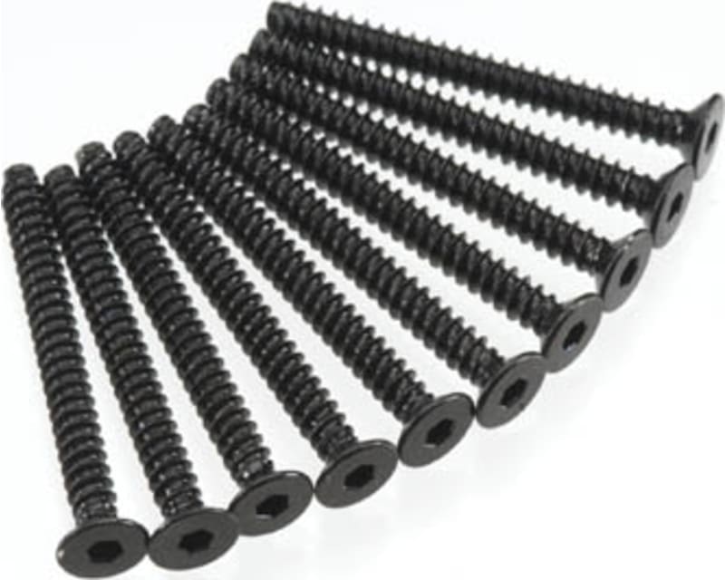 Tap to zoom M3x30mm Hex Socket Tapping Flat Head (Black) (10pcs)