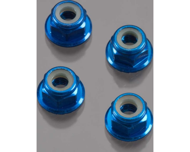 M4 Serrated Nylon Lock Nut (Blue) (4pcs)